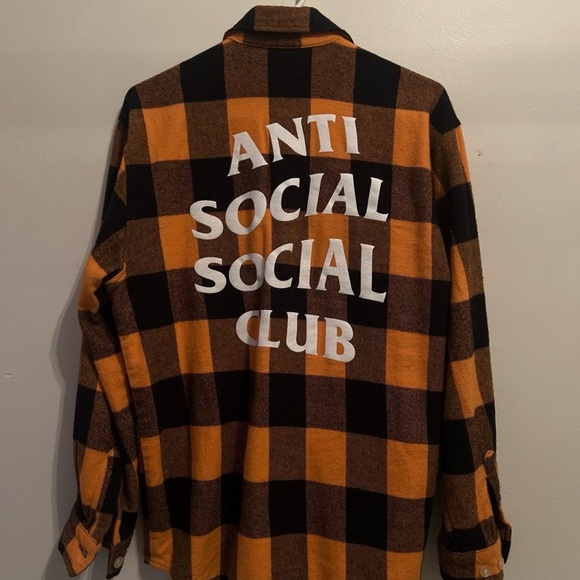 Anti Social Social Club Other - Anti Social Social Club Orange and Black Checkered flannel